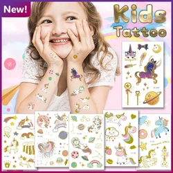 Feather Bow Rainbow Unicorn Space Planet Face Hand Girl Child Glitter Tattoo Kids Space 6 Month Temporary Tatoo 2021 Body Art