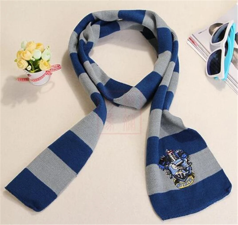 1 Style Blue Школьный шарф Хогвартс, костюмы для косплея, аксессуары, шарфы Гриффиндор хаффлпуф Рейвенкло Слизерин - Цвет: 1 Style Blue