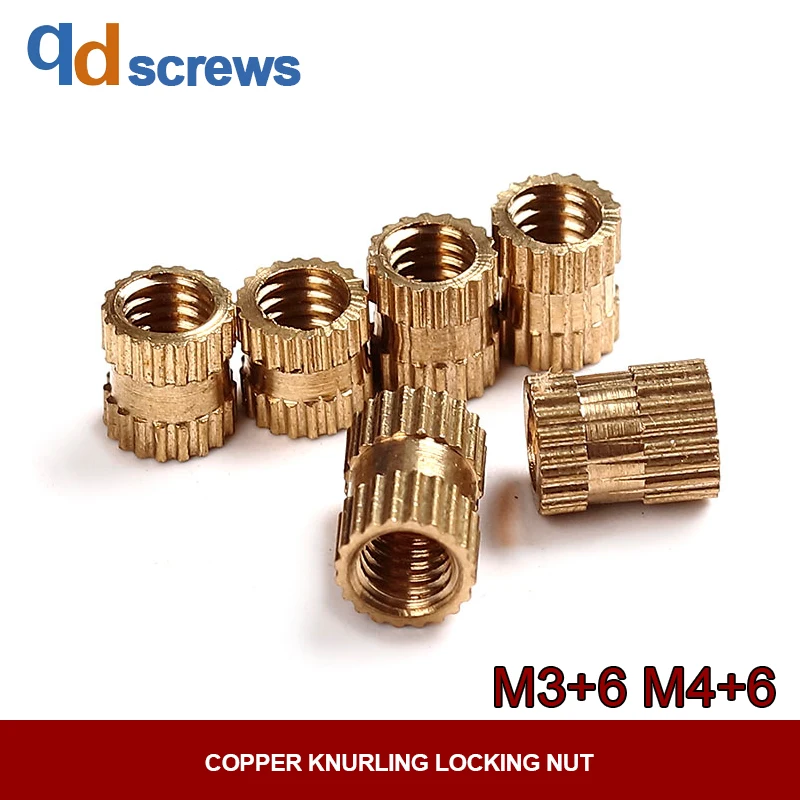 

M2M2.5M3M4 Copper insert nut knurling locking copper nut