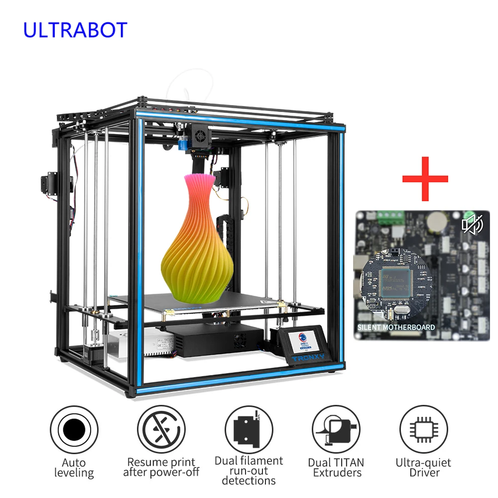 

New Automatic leveling High Precision Resume Power Failure 3D Printer Diy Kit with Low noise motherboard and TFT Touch Screen