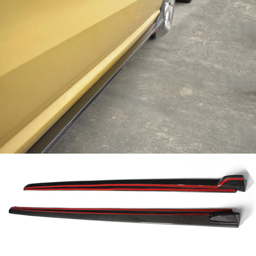 Боковые юбки из углеродного волокна комплект удлинителей для Volkswagen VW Polo MK6 Hatchback 4