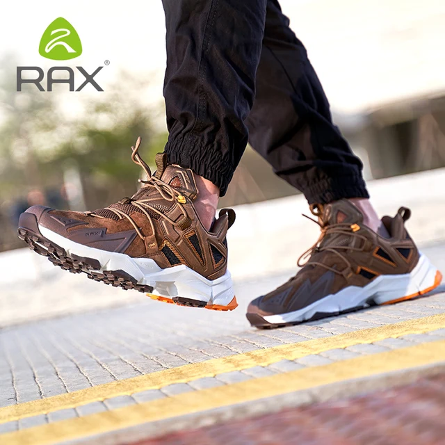 RAX-미끄럼 방지 하이킹 트레킹 등산 신발 남성용, 겨울 스니커즈 워밍용, 사냥 부츠