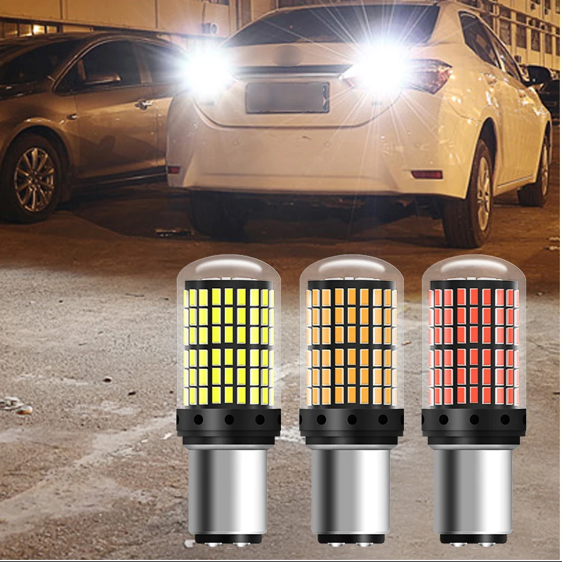 1 шт. YM E-Bright 1157 BAY15D P27/5 Вт неполярный светодиодный светильник Canbus 3014 144 SMD без ошибок автомобильный светильник DC 12 В без гипервспышки Янтарный Белый Красный
