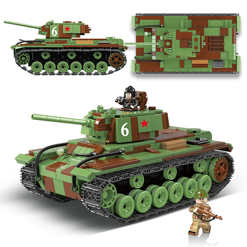 768 шт. WW2 военный KV 1 тяжелый панзер Танк строительные блоки технический солдат
