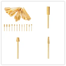 Сверло для ногтей, 12 типов, твердосплавное сверло для ногтей, маникюрное сверло, высокое искусство, электрическое, золотое, для педикюра, качественное твердосплавное сверло для ногтей, сверло