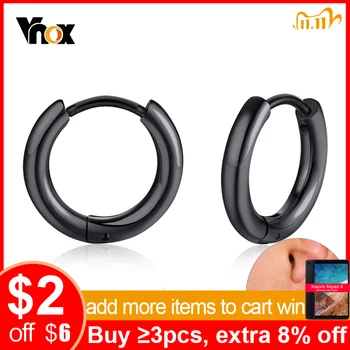 

Vnox Simple Classic Hoop Earrings for Women Men Glossy Stainless Steel Small Huggie Earrings Unisex Casual Jewelry