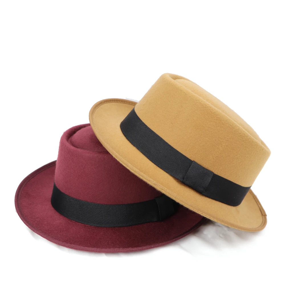 Осень-зима, имитация шерсти, для женщин, мужчин, дам, Fedoras, топ, джаз, шляпа, Европейский, американский стиль, круглые шапки, котелок, чистый цвет