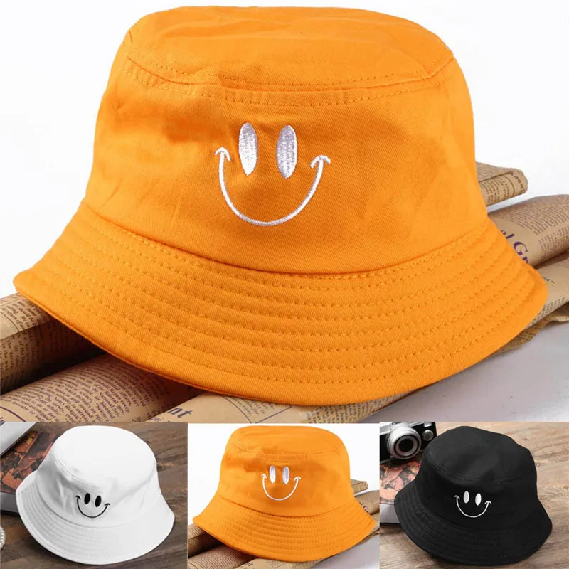 Casual Fisherman Hunting Hats Smile Face Pattern Headgears Sunhat Protection Cotton Fisherman Headdress Sombrero de moda CD