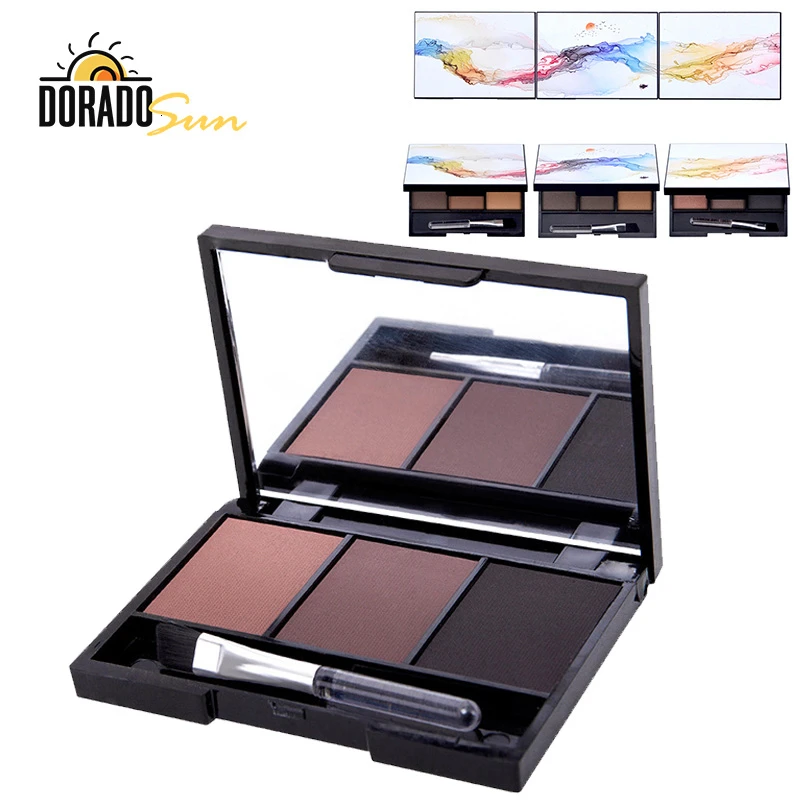 

DORADOSUN 3 Color Eyebrow Powder Water-proof Eyebrow Eyebrow Brush Enhancers Professional Makeup