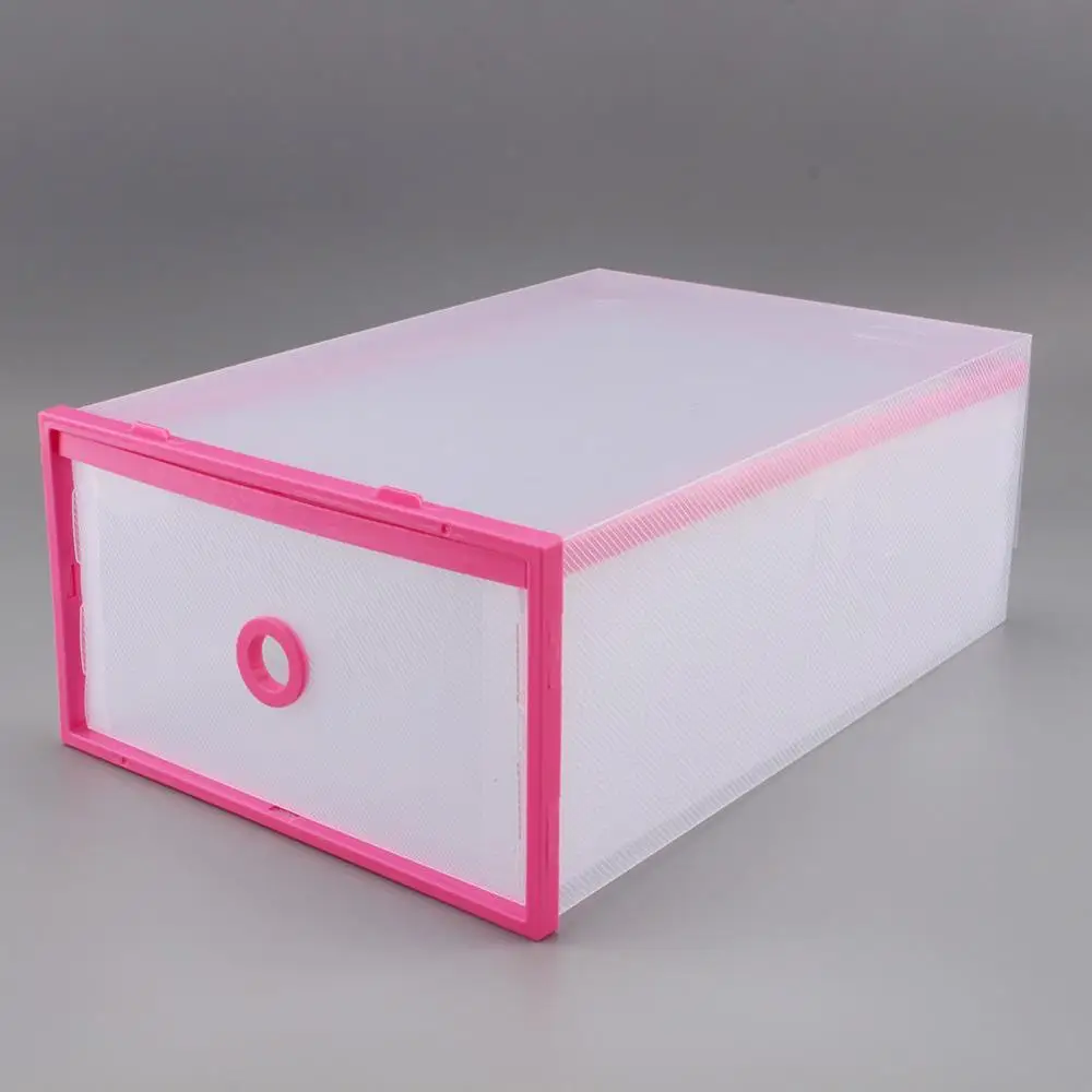 1 шт. Штабелируемый простой стиль прозрачная пластиковая Обувная коробка для хранения в доме коробки офисный Органайзер Ящик - Цвет: as picture