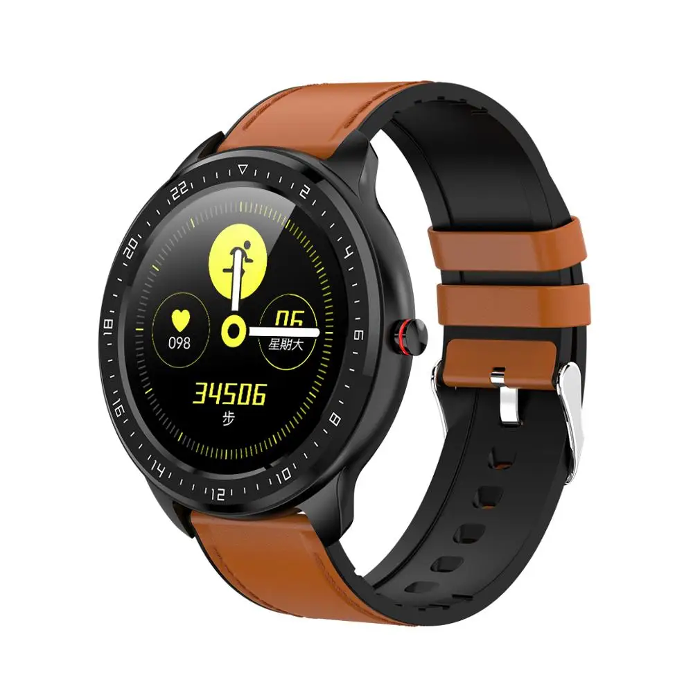 LEMFO новые умные часы водонепроницаемые пульсометр Мониторинг Артериального Давления Смарт-часы мужские или женские фитнес-трекер - Цвет: brown