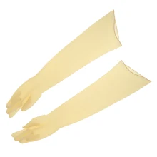 1 пара 75 см промышленные лабораторные растворители химически стойкие латексные рабочие перчатки желтый