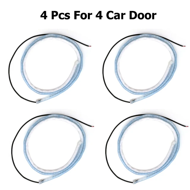 4Pcs Car Door Decoration Light Strips Car Styling Strobe Flashing Light Safety 12V LED Opening Warning LED Lamp Strip Waterproof 4pcs