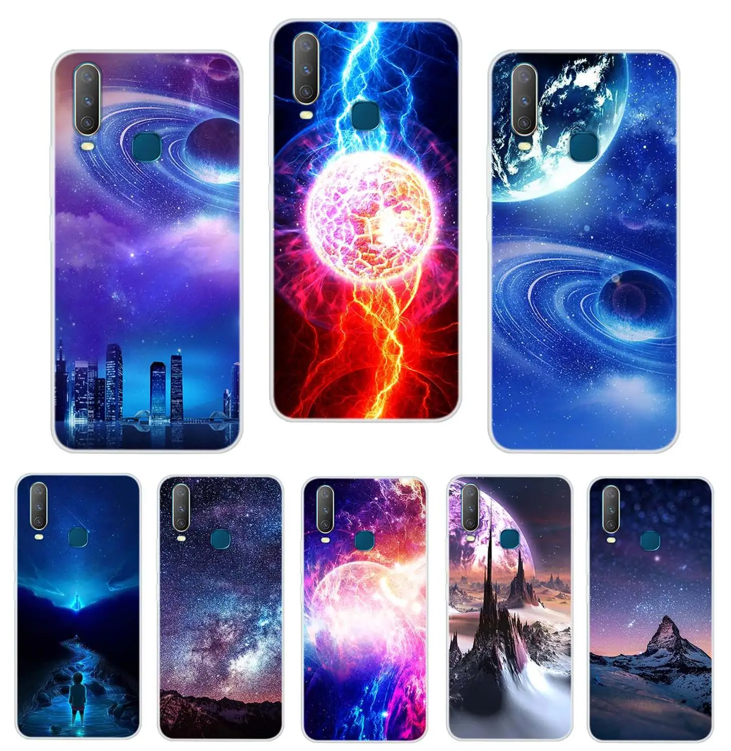 Чехол для Vivo Y17 мягкий чехол-накладка 6 35 дюйма с рисунком звездного неба ЛУНЫ ДЛЯ