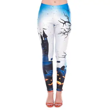 

2019 Halloween newest designs high quality high waist casual fitness push up sexy Bow digital printing trousers leggings women