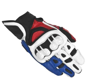 

Alpine GP PRO GPX Motorcycle Leather Gloves Motocross ATV Bike Riding White Red Blue Gloves