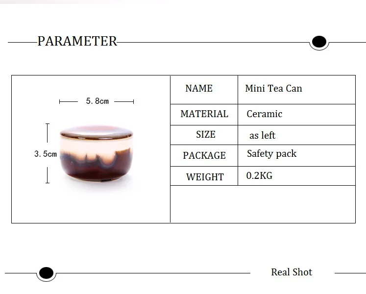 Creative Chinese Traditional Tea Canister Mini Ceramic Tea can for Travelling or Outdoor Tea Storage Container