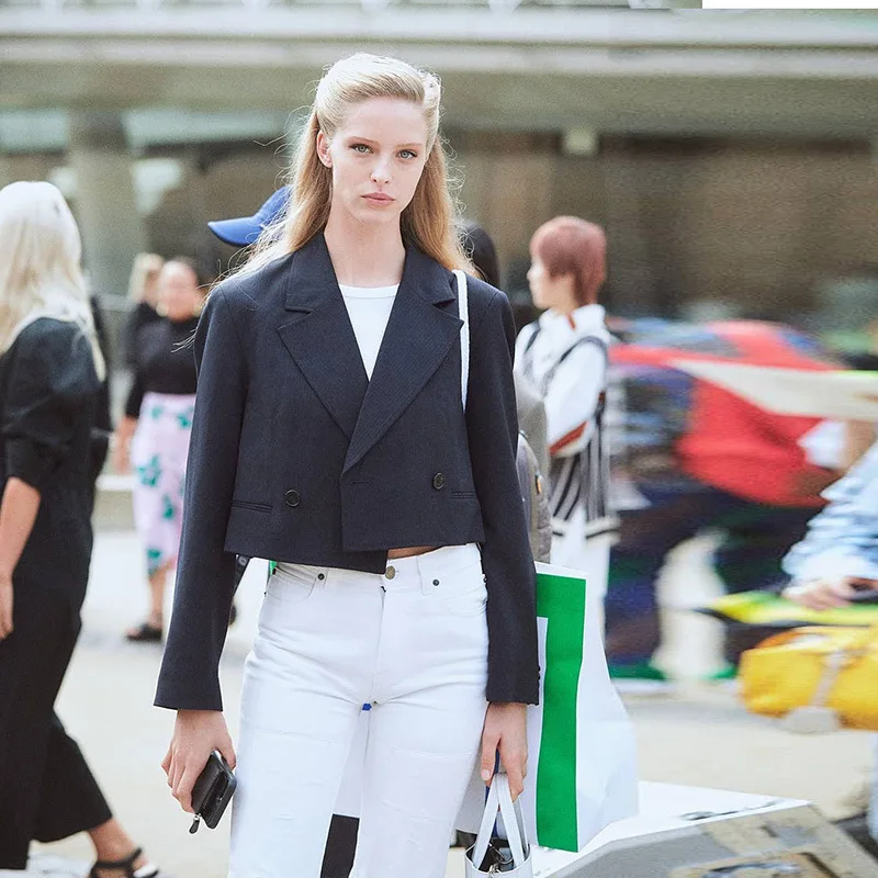 Black Women Blazer Formal Blazers Lady Office Work Suit Pockets Jackets Coat Slim Black Women Blazer Femme Jackets