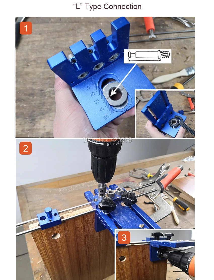 Прецизионный дюбель 3 в 1 Набор для нарезки отверстий DIY ручной инструмент для работы по дереву MD590