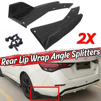 

Carbon Fiber Look 2X Universal Car Rear Bumper Lip Diffuser Wrap Angle Splitters For Audi A4 A7 A8 For LEXUS IS200T IS250 IS350