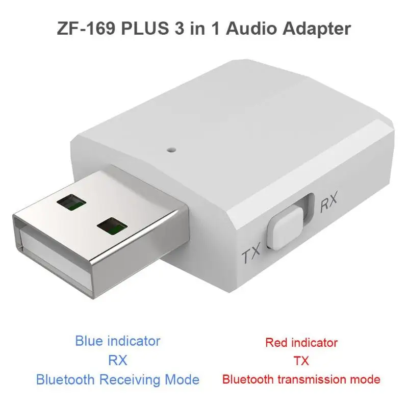 USB приемник передатчик беспроводной адаптер мини ZF-169 плюс 3 в 1 BT V5.0 аудио для ТВ ПК автомобильный динамик