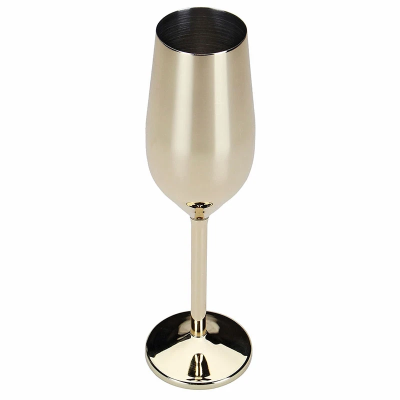 2Pcs/Set Shatterproof Stainless Champagne Glasses Brushed Gold Wedding Toasting Champagne Flutes Drink Cup Party Marriage Wine