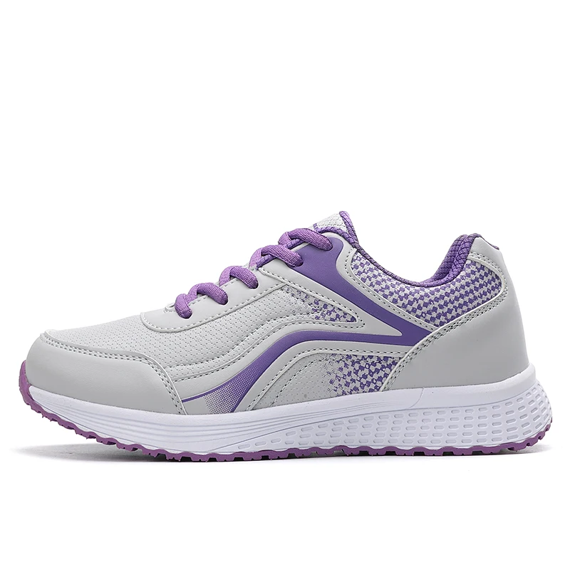 Гибкая Женская беговая Обувь Атлетическая для активного отдыха беговые кроссовки для женщин для тренировок, фитнеса женские удобные кроссовки - Цвет: Purple