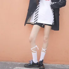 Модные японские хлопковые носки на шнуровке, ручная работа, носки с завязками, женские повседневные удобные носки, одноцветные носки