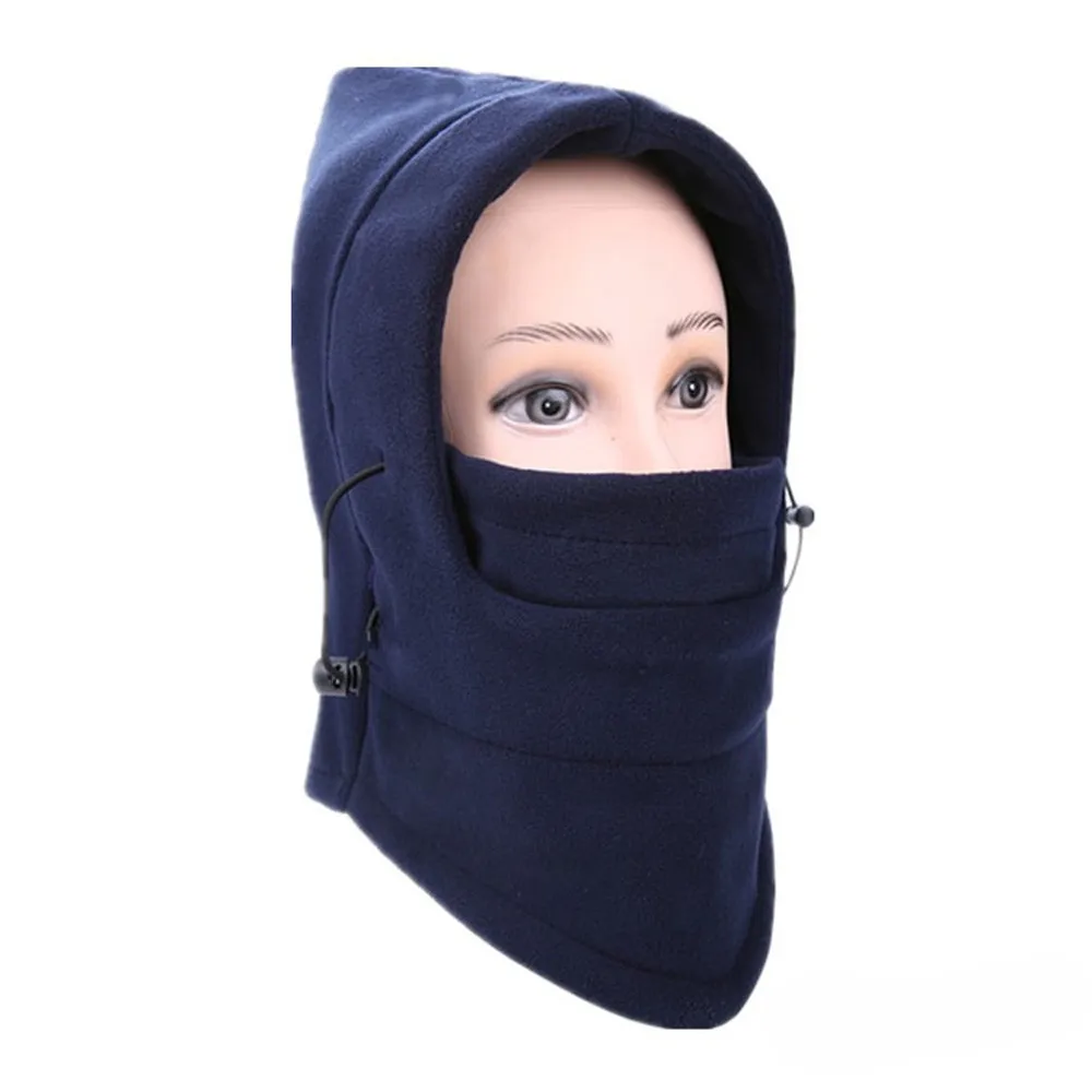 Bike Riding 6 in 1 Thermal Fleece Balaclava Outdoor Ski Masks Cyling Beanies Winter Protector Wind Stopper Face Hats