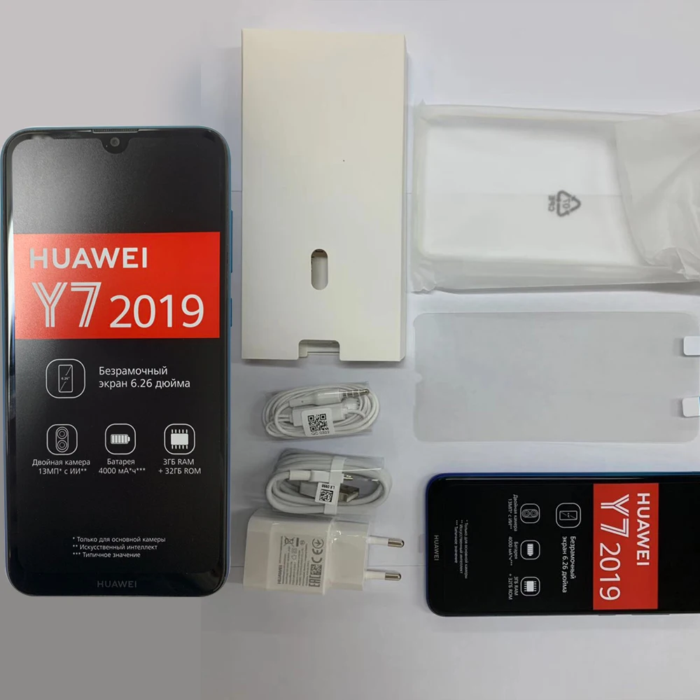 Global Rom Huawei Enjoy 9 Y7 2019 года Мобильный телефон 6.26 '' Snapdragon 450 Octa Core 13MP AI Двойная