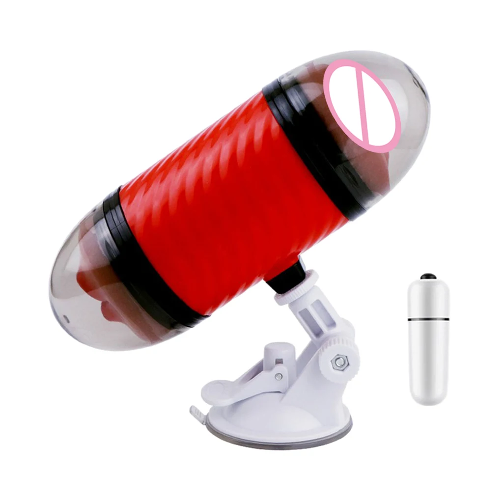 Vibrating Male Masturbator Stroker Masturbation Cup Dual Heads Realistic Oral & Vagina Massage Cup Sex Toys for Men Hands Free