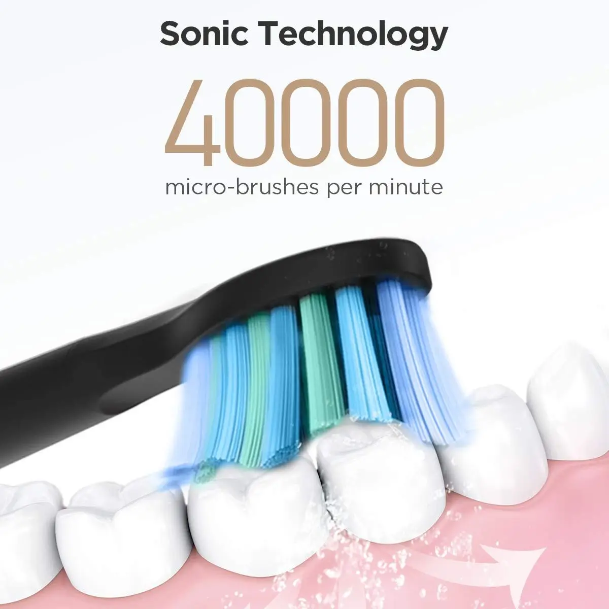 Fairywill D7 Sonic Electric Toothbrushes for Adults Kids 5 Modes Smart Timer Rechargeable 8 Super Whitening Toothbrush Heads