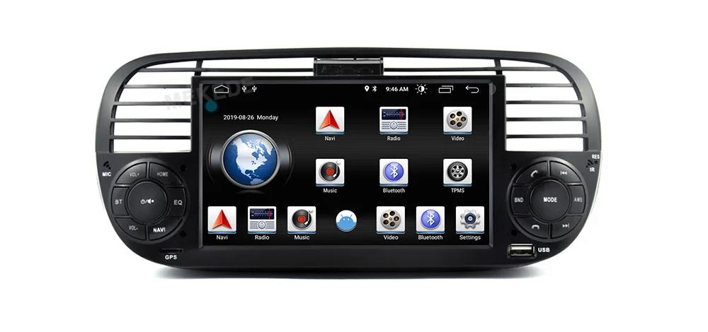 Best 2G RAM Android 9.0 Car DVD Player Multimedia For FIAT 500 GPS Navigation Audio 4G Wifi DAB+BT TPMS 21