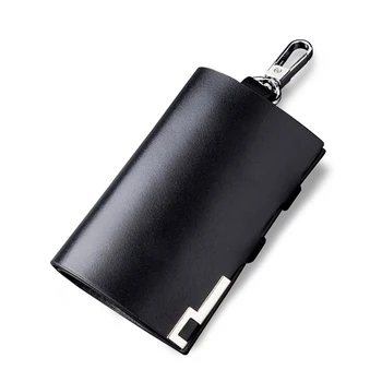 

Gift Simple Carrying Keychain Wallet Holder Multifunction Key Case Business Solid Purse Fashion PU Leather Card Men