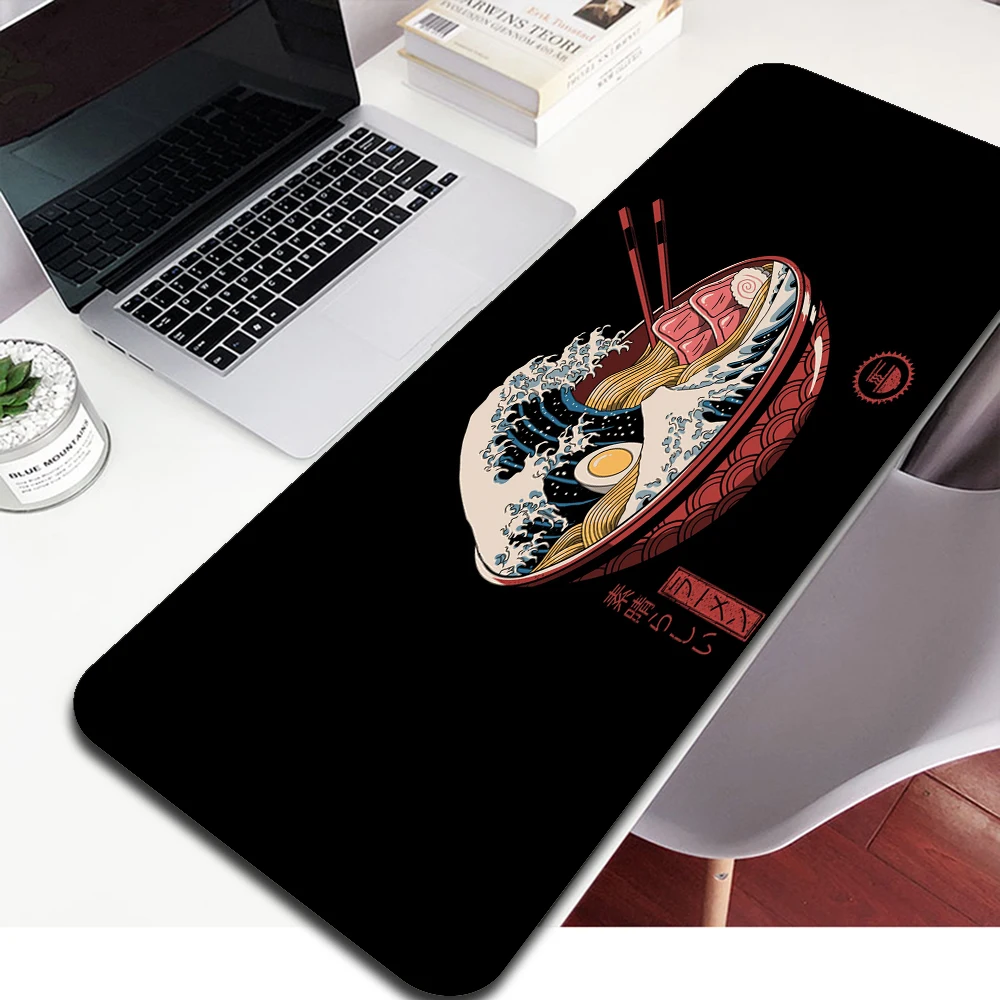Japanese Cuisine Black Background Anime Mouse Pad Laptop Pc Gamer