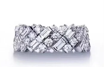 

fashion brand wedding jewelry full of zircon replica ring wide cz stone finger ring engagement design ring luxury brand jewelry