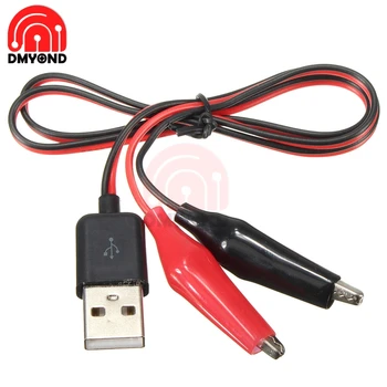 Activar BMS JK Pinzas de prueba de cocodrilo a conector macho USB, Cable adaptador de fuente de alimentación, 58cm, rojo y negro pinzas cocodrilo electrónica conector cocodrilo pinza cocodrilo cable cables pinza cocodrilo 1