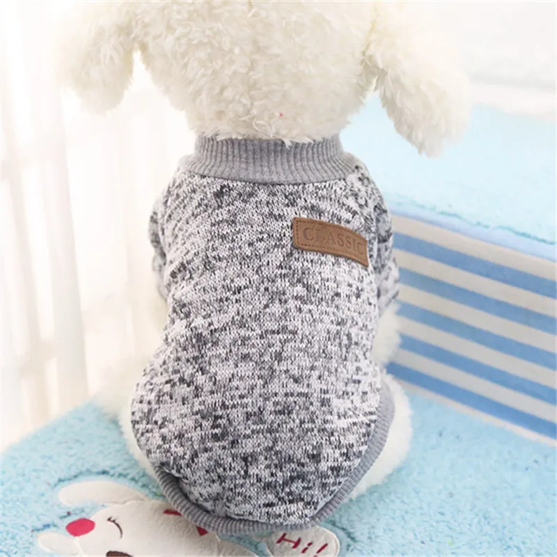 Новая одежда для маленьких собак, мягкий свитер для собаки, одежда для собак, зимняя одежда для чихуахуа, классическая одежда для домашних животных, аксессуары - Цвет: Белый