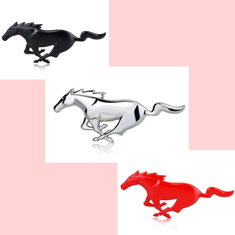 3D Metal Running Horse Decal Car Decoration Body Car Stickers Accessories Universal For Ford Mustang Shelby GT Car Styling
