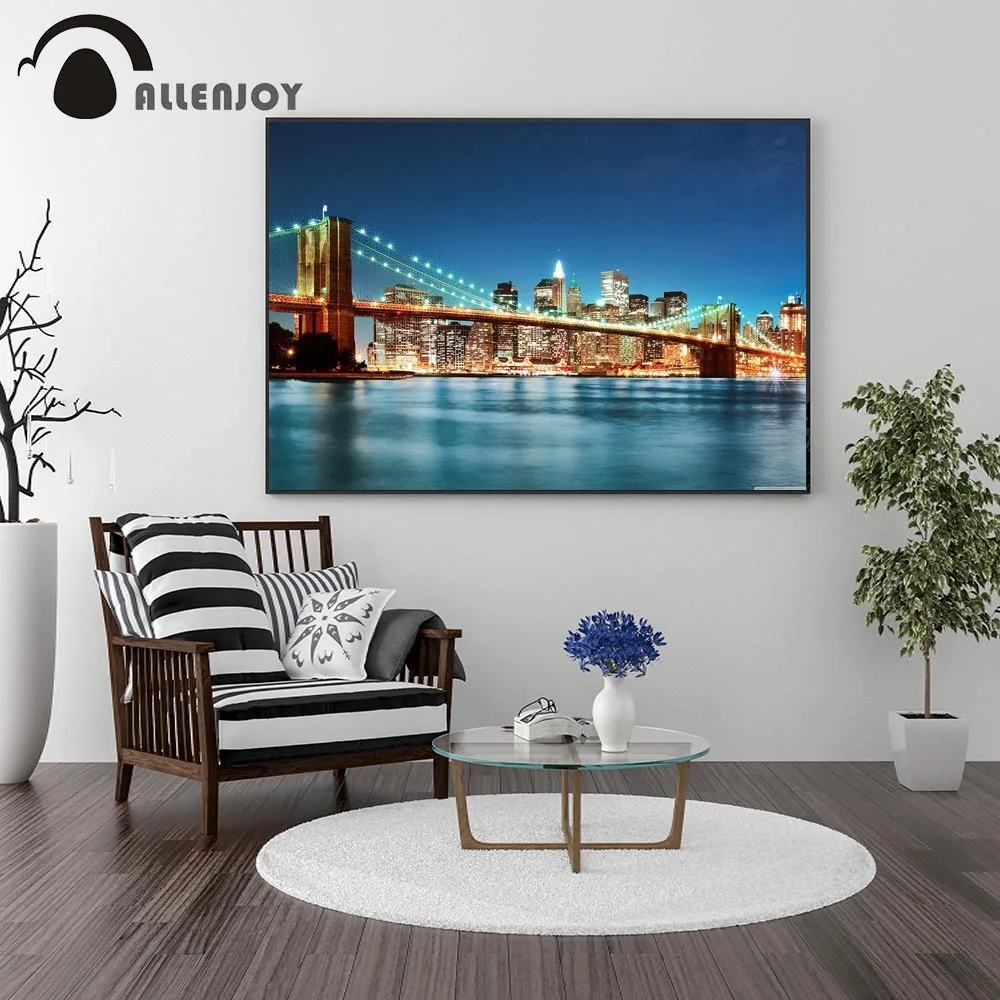 Allenjoy известные фотографии зданий Бруклин мост ночной вид речной живописные