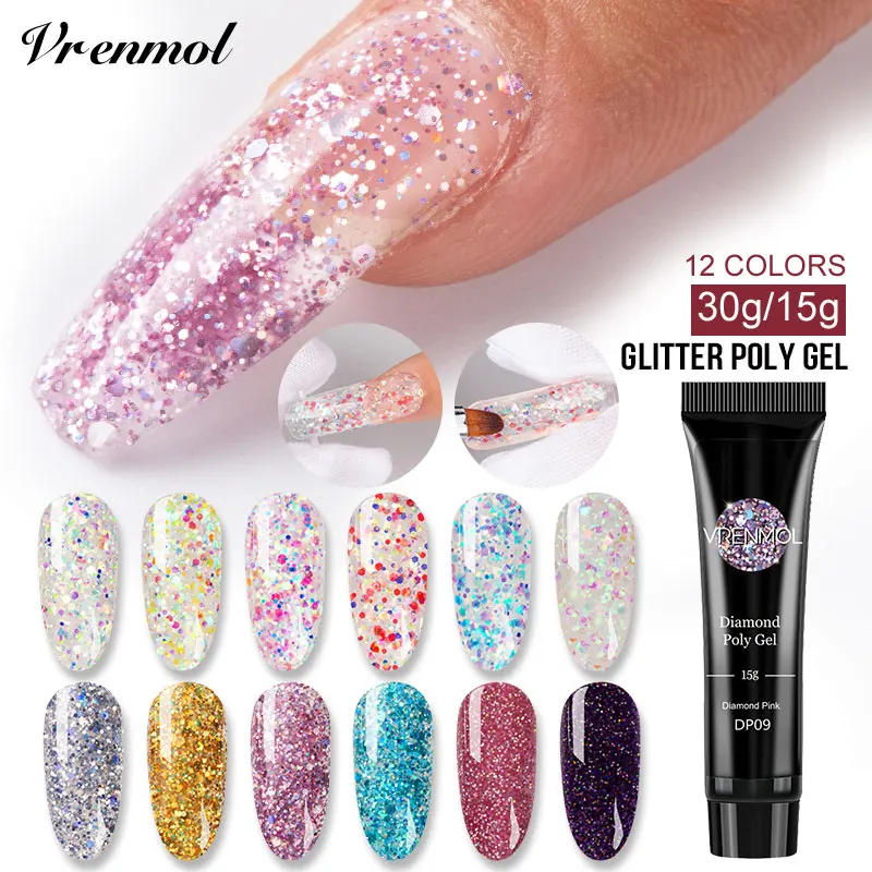 Полигель Vrenmol для УФ дизайна полупрозрачный Гель лак без очистки gel