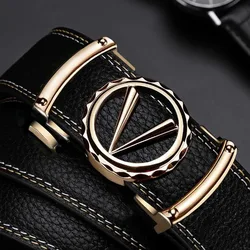 Cow Genuine Leather Belts For Man Designer V Buckle High Quality Luxury Brand Male Waist Strap for Jeans Waistband 3.5CM