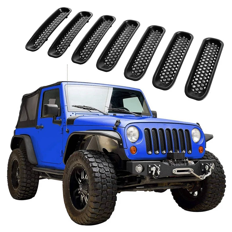 BMBY 7 шт. Зажим в сетку решетка вставки крышка подходит для 07 15 Jeep Wrangler JK матовый