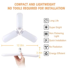Светодиодный светильник для гаража, деформируемый 45 Вт, освещение для магазина, для гаражной мастерской, подвала JA55