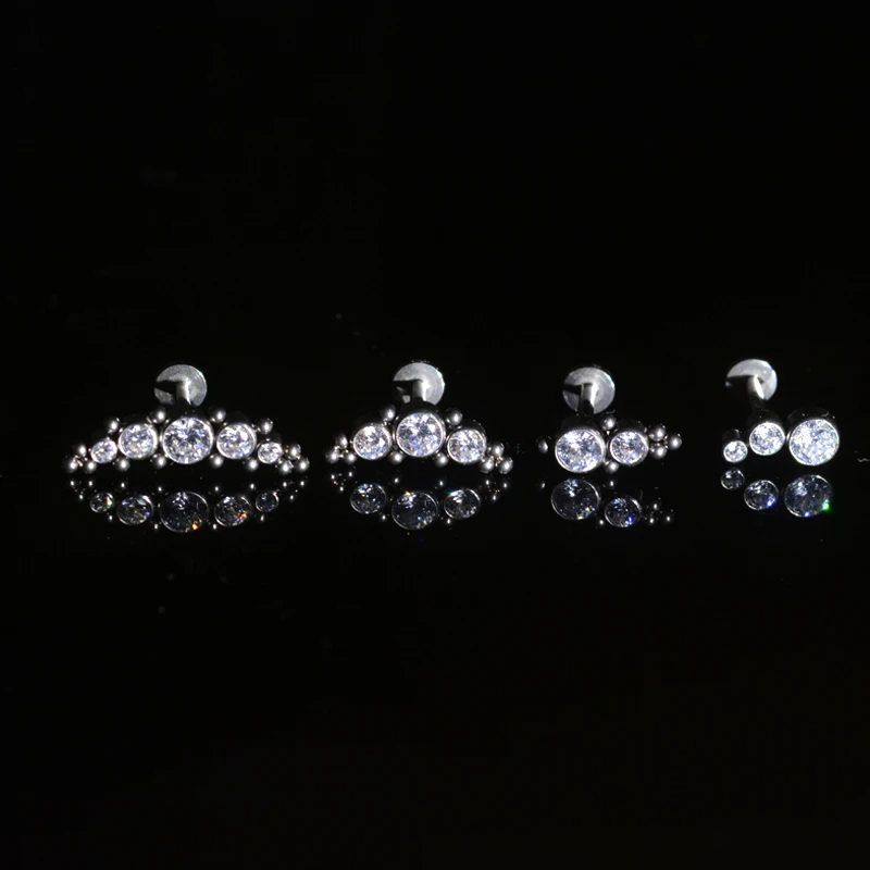 1PC Titanium & Steel Clear CZ Labret Stud Rings Lip Bars Sexy Charming Ear Cartilage Tragus Piercing For Unisex Jewelry 16g - Image 3