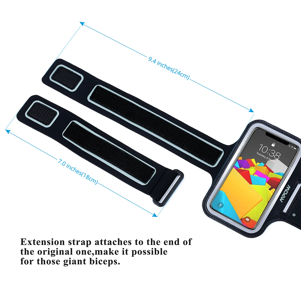 Mpow MSA4 Phone Armband Case For iphone 7 Sport Running Sweatproof Armband Case Key Holder For iPhone X 8 7 Huawei Samsung S5 (4)
