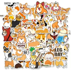 Naughty Corgi PVC Graffiti Sticker Aesthetic Notebooks Scrapbooking Accessories Phone Child Sticker Flakes 50PCS