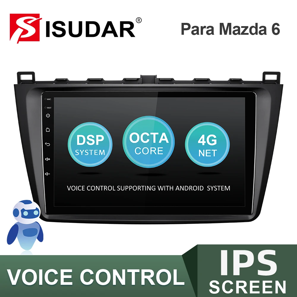 ISUDAR Car Radio For Mazda 6 2 3 GH 2007 2008 2009-2014 no 2 din Android Autoradio Multimedia GPS DVR Camera RAM 2GB ROM 32GB