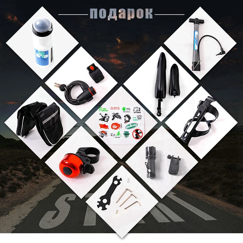 wolf's fang bicycle mountain bike 29 road bikes 27 speed Aluminum alloy Frame size 17 inch bmx Mechanical Disc Brake bicycles