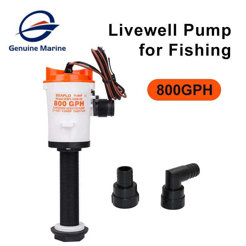Fishing SEAFLO 12V LIVEWELL PUMP Live Bait Tank Aerator Pump Kit Fishing Bucket PORTABLE IN2293747